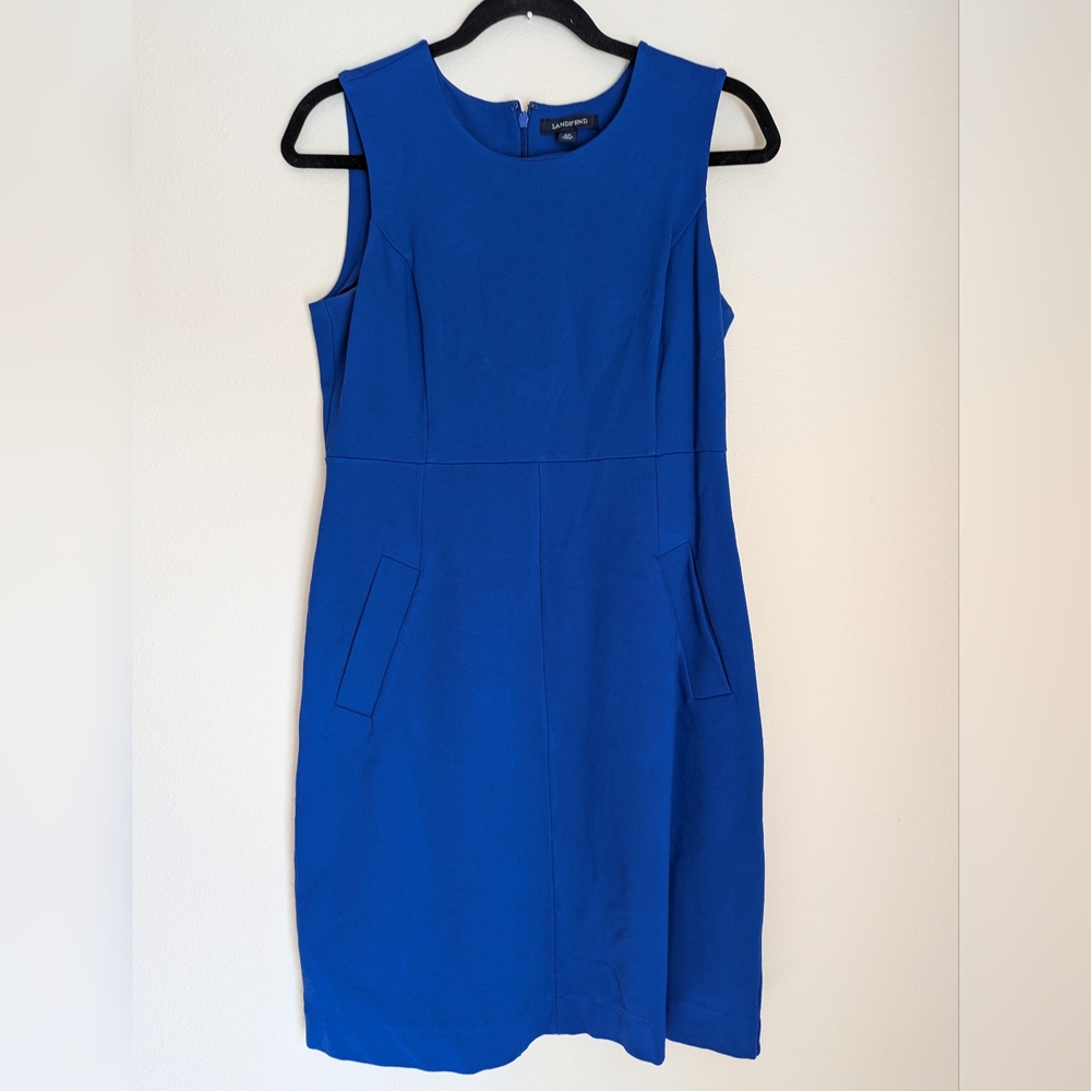 Lands' End Blue Sheath Dress Size 6P